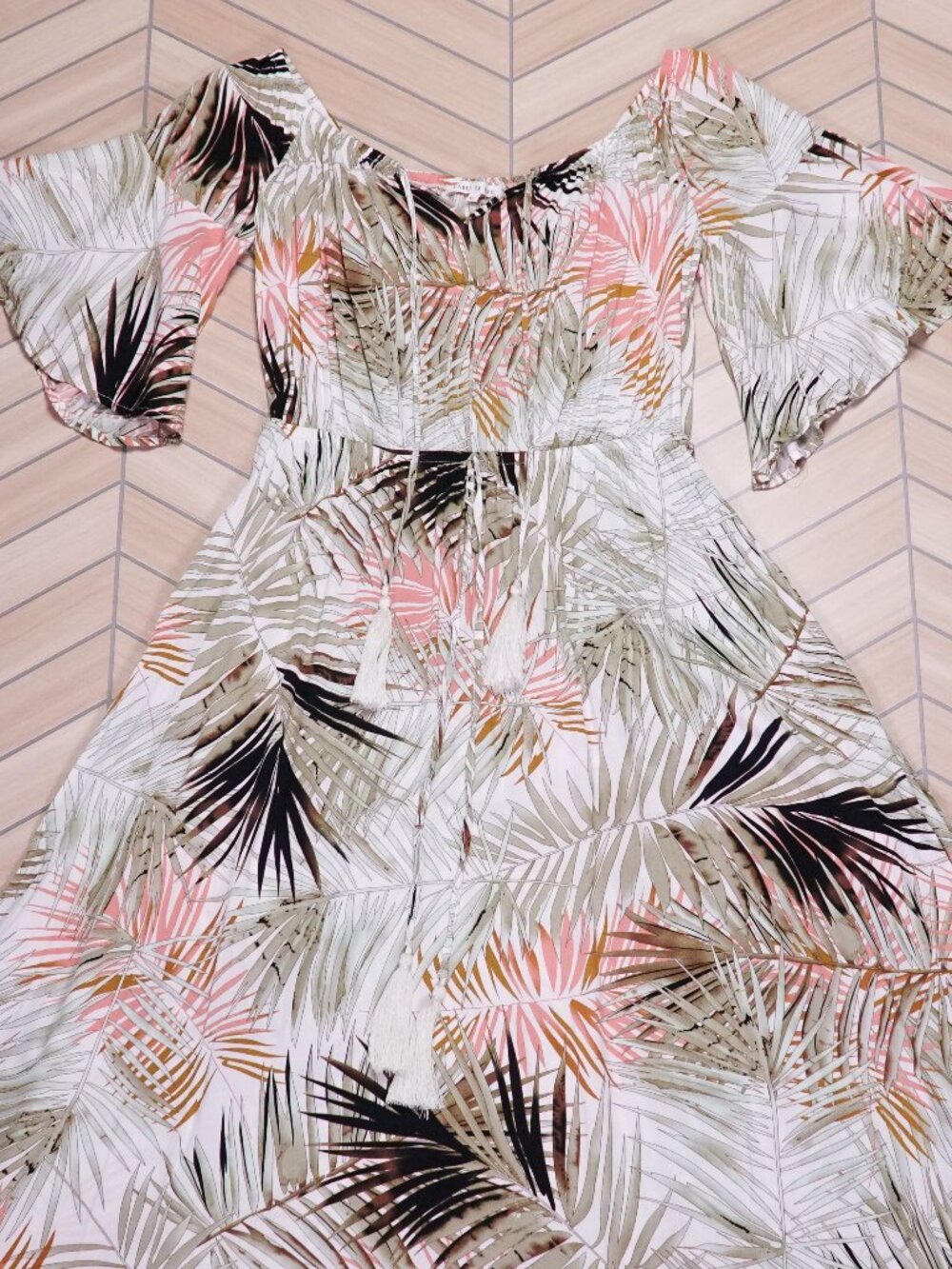 Label of Love Tropical Boho Tiered Maxi Dress